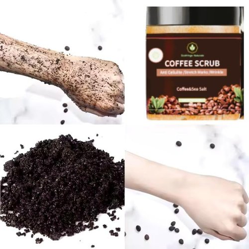 Coffee Scrub with Jojoba Oil, Vitamin E, Coffee Granules, Coconut Oil, 8.8 fl oz, Anti Cellulite, Stretch Marks, Wrinkle
