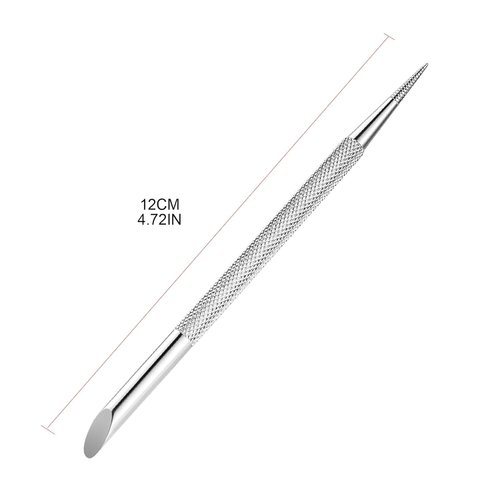 Silver Stainless Steel Cuticle Pusher Nail Dotting Pen Nail Care Tool, Double Ended Manicure Stick Cuticle Remover Cleaner Cuticle Pusher, Cuticle Pusher Sticks Glass Cuticle Pusher Cuticle Tools
