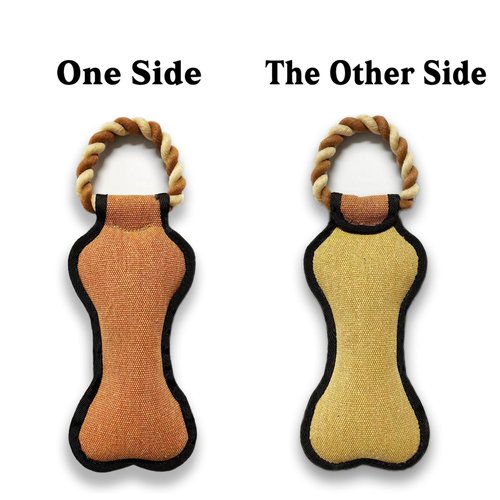 Prudance Squeaky Bone Dog Chew Toys with Cotton Rope Handle Dog Tug Toy Puppy Training Interactive Play Dog Bite Pull Toy