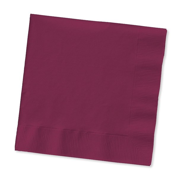 Creative Converting Burgundy Red Dinner Paper Napkins Party Supplies, 16" x 16"