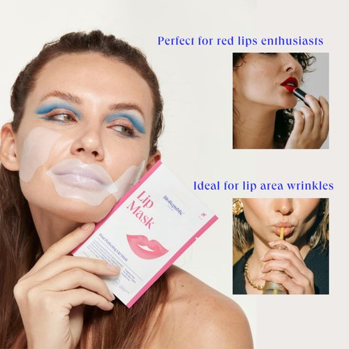 BioRepublic Skincare Moisturizing Lip Mask - Pucker Up Pout Perfecting Lip Mask - Smoothes & Conditions Lips - Pack of 6