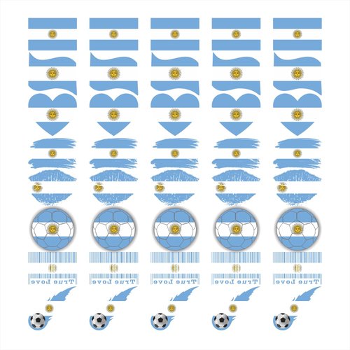 Womaha 40 Sheets Meme Argentina Flag Temporary Tattoos for Kids Fans Face Tattoo Stickers for Adults Group Activity Props
