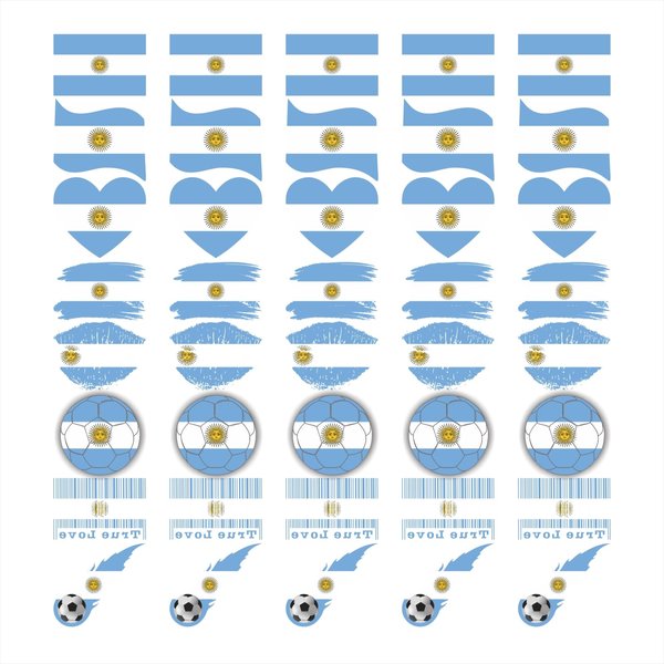 Womaha 40 Sheets Meme Argentina Flag Temporary Tattoos for Kids Fans Face Tattoo Stickers for Adults Group Activity Props