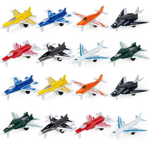 16 Pcs Airplane Toy for Kids,Die Cast Airplanes Toys for Kids Aages 4-8,Mini Planes Model/Glider Planes/Airlines Plane Toys for Kids Birthday Gift Cake Toppers Party Favors Stocking Stuffers