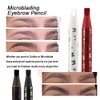 4pcs Eyebrow Mapping Pencils Peel-Off Hard Core Brow Pencil with Brush for Marking, Filling and Outlining,TgoBeauty Tattoo Makeup and Permanent Makeup Eye Brow Liner Beauty (Black)