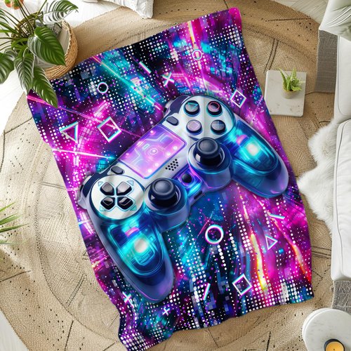 Game Blanket for Kids, Gift for Christmas, 50 x 40 Inches Flannel Throw for Boys Teen, for Gaming Lovers Boyfriend, Ultra Soft Cozy Throw Blanket for Bed Couch Sofa Living Room Camping