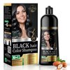 Solutrel Black Hair Dye Shampoo, Complete Gray Coverage, 10-in-1 Unisex Hair Color Shampoo With Natural Ingredients, No Skin Stain - Ammonia Free.