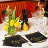 durony 60 Pieces Cheers to 50 Years Paper Napkins Black Gold Foil 3-Ply Party Napkins Folded 5 x 5 Inch Cocktail Napkins for 50th Anniversary Birthday Retirement Party Supplies Decorations