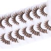Brown Lashes Wispy Cat Eye Lashes Brown Eyelashes Clear Band False Eyelashes 7 Pairs Fake Eyelashes Fluffy Strip Lashes by Ruairie