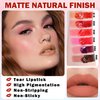 AIUEO 2 Colors Peel Off Lip Stain Peel Off Lip Tint Stain Matte Lip Tattoo Peel Off Long Lasting Waterproof Lip Peel Off Stain Non-Stick Cup Peel Off Lip Stain (01+02)