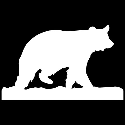 Express Yourself Products Ramblin' On Bear Wall Decal (White - Reverse Facing - 3XL) - Big Game Collection