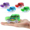 Save Unicorn Tracks Cars only Replacement, Toy Cars for Tracks Glow in The Dark, Car Tracks Accessories with 5 Flashing LED Lights, Compatible with Most Car Tracks for Kids Boys and Girls(4pack)