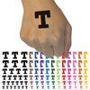 Letter T Uppercase Fun Bold Font Temporary Tattoo Water Resistant Fake Body Art Set Collection - Orange (One Sheet)