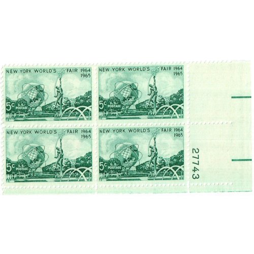 1964 New York World's Fair Set of 4 x 5 ¢ US Postage Stamps New US# 1244