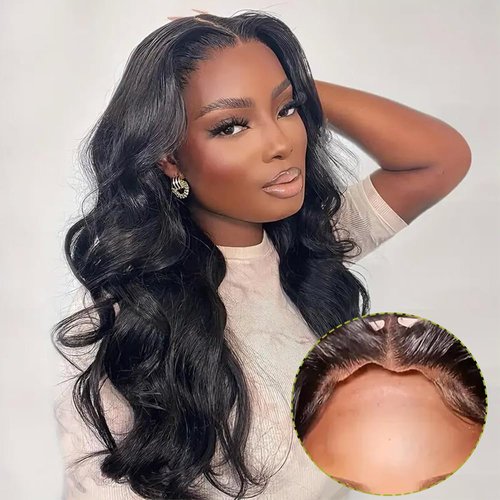 6x5 Wear and Go Glueless Wigs Human Hair Pre Plucked Pre Cut Pre Bleached Knots Body Wave Lace Front Wigs For Black Women 200 Density HD Transparent Lace Closure Wigs Human Hair for Beginners 20inch