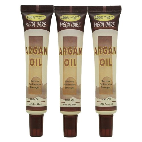 Sunflower Cosmetics Mega Care Tube Hair Oil 1.5oz (3 Pack) (Argan Oil)