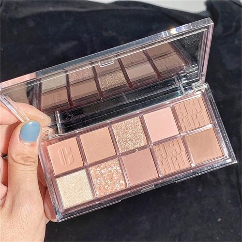 GHFCZOO 10 Color Eyeshadow Palette, Matte & Shimmer Blendable Shades, Waterproof Long-Lasting Eyeshadow, Natural-Looking Korean Eye Makeup Palette (13#)