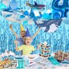 Wavy Tinsel Foil Fringe Curtains 3 pcs Teal Blue Backdrop for Mermaid Birthday,Under The Sea Party,Baby Shark Birthday Decorations(3.2 ft x 6.6 ft)