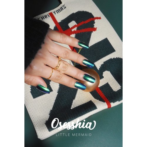 Osesshia Semi Cured Gel Nail Strips, 20 pcs Nail Wraps, Glaze Gel Nail Stickers, Salon Quality French Manicure, Full Decal Gel Polish Strips, Long Lasting SCG, Easy on, UV Required (Little Mermaid)