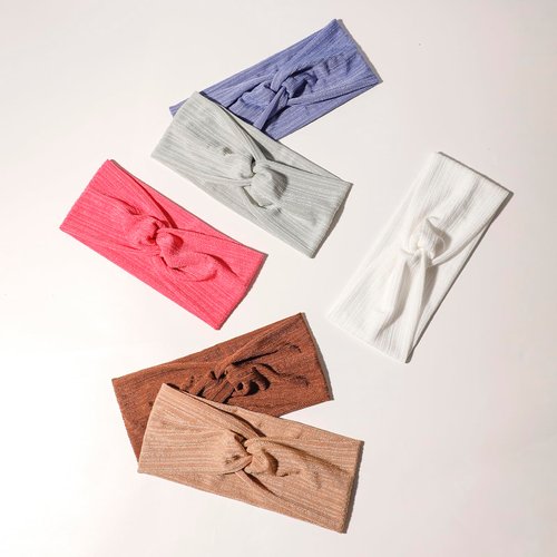 Artilady 6 Pcs Headbands for Women Elastic Wide Headband Non Slip Soft Cloth Hair Bands Boho Stretchy Twisted Criss Cross Turban Head Wrap Covers for Girls, Solid Color