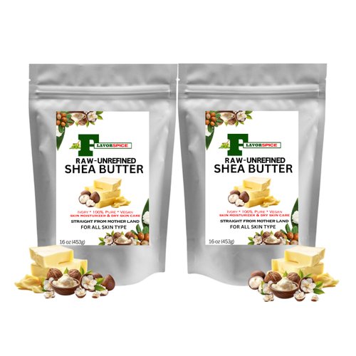 Yellow Shea Butter 1LB |100% Raw, Pure and Unrefined | For Hair, Skin Moisturizer, Face, Body and for Soap Making Base and DIY Whipped Lotion, Oil | PACK OF 2