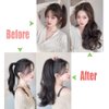 Anbuwei Claw Clip Ponytail Extension Synthetic Curly Wavy Clip in Hair Pieces 18 Inch Long Pony Tails Hair Extensions for Women (Light Brown)