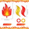 12 Pcs Fire Balloons and Flame Balloons Aluminum Foil Fire Decorations Fireman Theme Party Balloons for Fire Firefighter Theme Party Fire Truck Birthday Party Supplies (Fire and Flame)