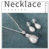 Yean Bride Silver Necklace Earrings Set Crystal Bridal Wedding Jewelry Sets Rhinestone Choker Necklace for Women (Set 2)
