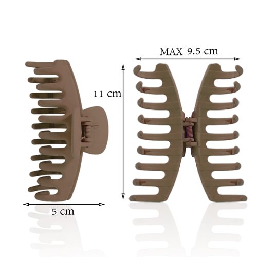 1st Choice 3 Pieces Clincher Combs Banana Combs Banana Clip Grip Comb Fishtail Fish Hair Lady Fish Shape Ponytail Banana Clip Girls Long Women Clamp Accessory (Brown Set)