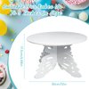 woodounai 12" Butterfly Cake Stand Display Dessert Stand Butterfly Centerpieces for Tables Cake Pedestal Stand for Birthday Wedding Party (White)