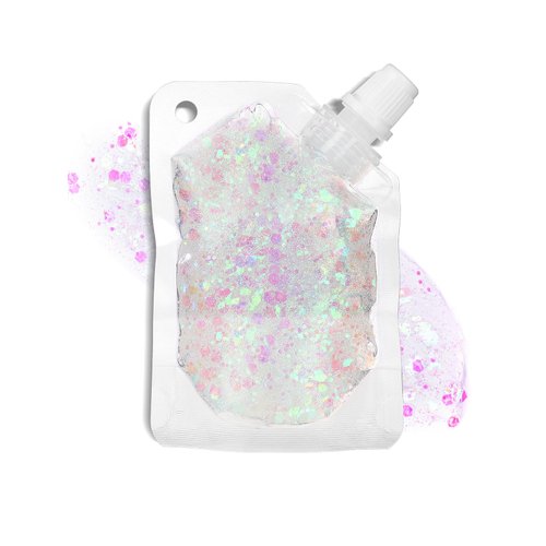 TEOYALL White Long Lasting Body Glitter Gel, Holographic Chunky Hair Face Sequins Glitter Gel Singer Concerts Festival Rave Accessories (White)