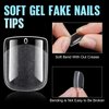 TOMICCA Extra Short Square Nail Tips, 360Pcs Acrylic Nail Tips, 12 Sizes Half Matte Soft Gel Nail Tips, Nail Extension Tips for Beginner and Professional