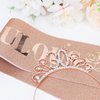 Casoty Rose Gold 30th Birthday Sash and Tiara for Women, 30th Birthday Decorations for Women, 30th Birthday Sash and Tiara Set, 30th Birthday Gifts for Women, Happy 30 Birthday Party Supplies