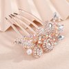 Chargances Vintage Crystal Inlaid Hair Comb Wedding Silver Rhinestone Long Teeth Hair Side Combs Bridal Slide Hairpins Barrettes Hair Accessories for Women Brides (Silver)