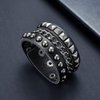 TURTLEDOVE Punk Leather Cuff Bracelet - Goth Leather Wristband with Metal Studded - 81s Punk Rock Accessories for Men Women