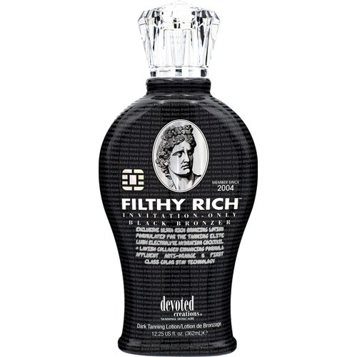 Devoted Creations Filthy Rich - Luxurious Dark Bronzing Formula with Anti-Orange Technology and High Levels of DHA, Natural, & Cosmetic Bronzers for Immediate Color 12.25 oz.