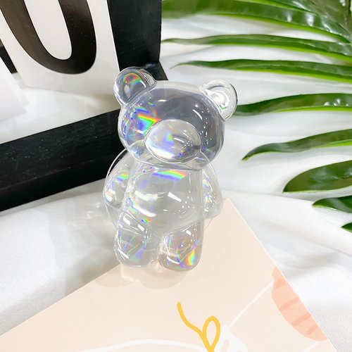Cute Bear Shape Expandable Collapsible Mobile Phone Grip Stand Holder for Smartphone Tablet Cell Phone Accessories Colorful,Transparent Mobile Phone Grip Stand,Mobile Phone Grip Stand,Cell Phone Stand