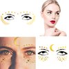 7 Sheets Face Metallic Tattoo Stickers Gold Face Temporary Tattoos Freckle Sticker for Women Girls Halloween Make Up Cosplay (15 Styles)