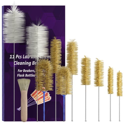 MyMed Water Bottle Cleaning Brush Set, Wooden Handle, 10 Pieces