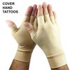 Light Skin Tone Tattoo Cover Up Fingerless Gloves - Hide Hand Tattoos at Work (sold as a pair) (Medium)