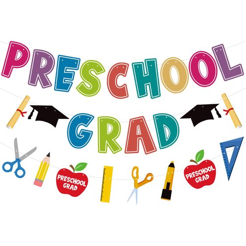 Preschool Graduation Banner 2024, Preschool Graduation Party Decorations 2024, Elementary Graduat...