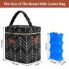 Mancro Breastmilk Cooler Bag, Insulated with Ice Pack, Fits 6 Baby Bottles Up to 9 Oz with On-The-Go Strap, Perfect for Nursing Moms and Daycare, Black Wave