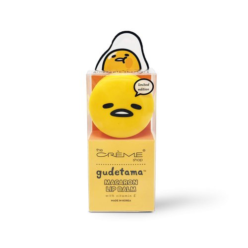 The Crème Shop x Sanrio Hello Kitty Macaron Lip Balm (Gudetama Pineapple Sherbert) Korean Cute Scented Pocket Portable Soothing Advanced Must-Have on-the-go