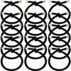 KIKOOD 15pcs Black Elastic Hair Ties Ponytail Holders for Women Knotted Hair Rope Adjustable Stretchy Rubber Bands Bow Hair Ties for Girls Hair Accessories