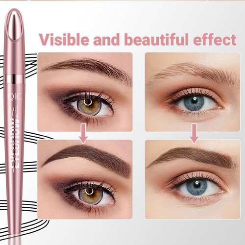 Generic 2024 New Magic Eyebrow Pencil, New 3D Waterproof Microblading Eyebrow Pencil Contouring Pen, 4-Tipped Precise Brow Pen, Long-Lasting Natural Fine Stroke Eyebrow Pen (dark brown)