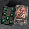KERWELLSI Float Beholder's Dragon Eye Dice, 7Pcs Liquid Core DND Dice Set D&D, Dungeons and Dragons Sharp Edge Resin Dice with Gift Box, Polyhedral Role Playing RPG D and D Dice D20 D12 D10 D8 D6 D4