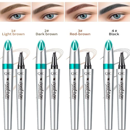 Eyebrow Pencil Eyebrow Microblading Pen-Liquid Waterproof Eyebrow Pencil-Eye Makeup Eyebrow Pen Micro 4 Point Brow Pen Lift & Snatch Eyebrow Microblading Pen-Natural Looking Brows Makeup-02#Dark brown