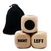 Buffsiss Left Right Center Game Dice 16mm Wooden Dice with Drawstring Bag,Standard Size 6 Sided for Left Right Center Game Dice Accessorie,Easy to Store and Carry (Upgraded 3 Pcs dice)