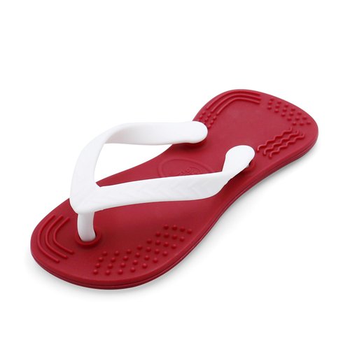 Smily Mia Flip-Flop Baby Teething Toys, Silicone Baby Teether for 3M+, Chewing Toys for Babies Teething Pain Relief,Silicone Baby Shoes,left foot Chimney red