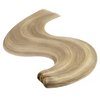 YoungSee Weft Hair Extensions Highlight Sew in Human Hair Extensions Blonde Highlight Human Hair Weft Extensions Dark Ash Blonde Highlighted Light Blonde Full Head Set Weft Extensions 16Inch 100G